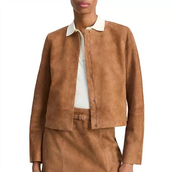 VINCE Jackets & Blazers - NEW VINCE collarless cropped suede jacket in camarillo